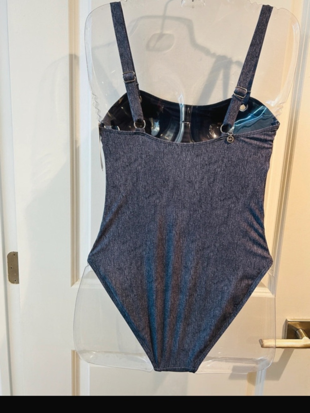 Michael Kors Denim-Look One-Piece Swimsuit - Blue size 10 - Picture 5 of 6